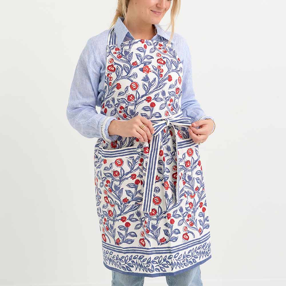 Emma Red & Blue Apron