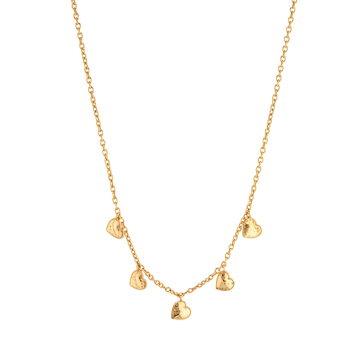 Love Heart Multi-Station Necklace, 16" + 2" | Gold