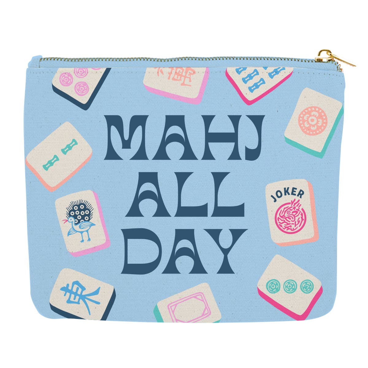 Mahjong Zipper Canvas Card Pouch | Mahj All Day