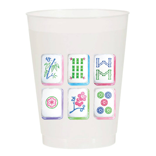 Mahjong Tiles Frosted Cups