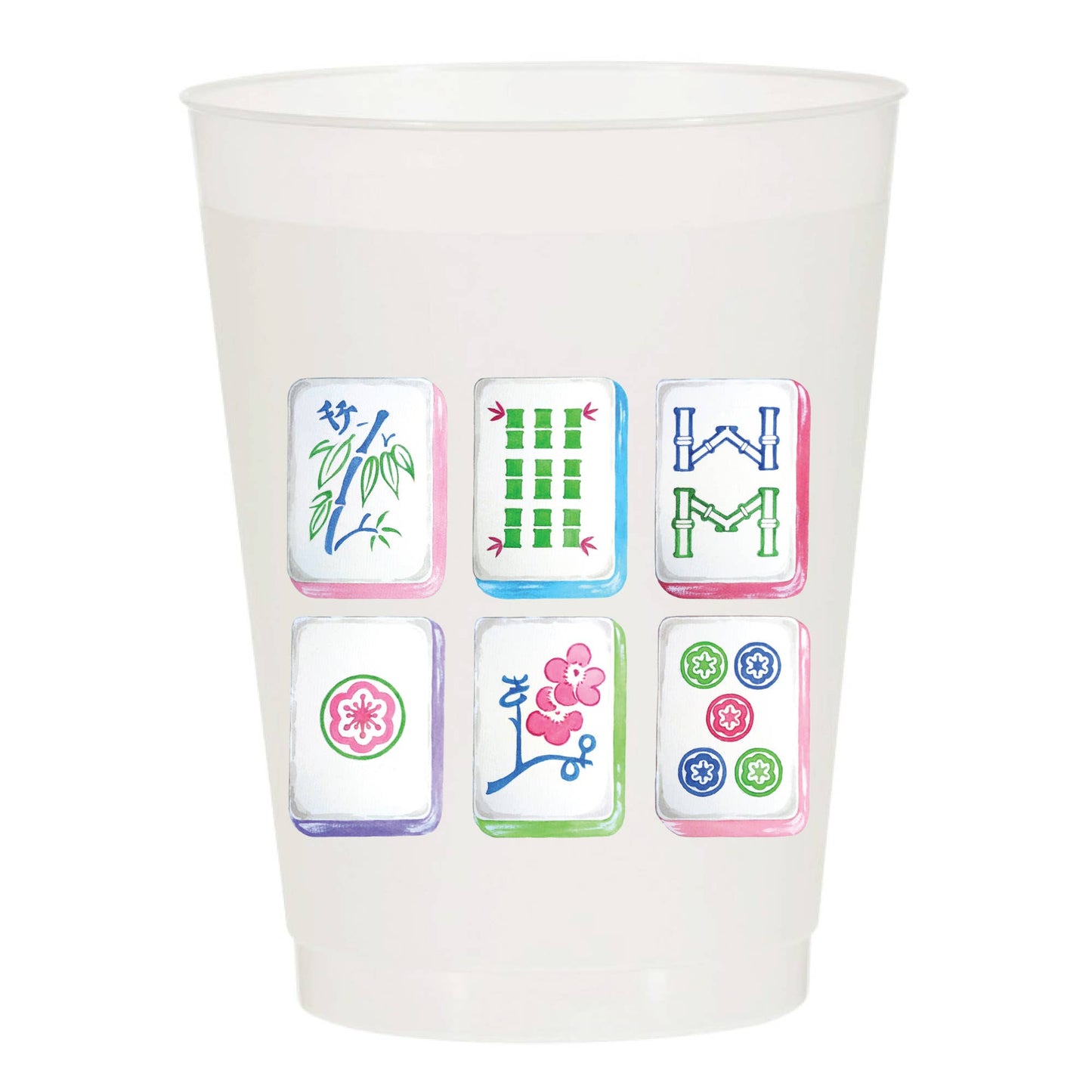 Mahjong Tiles Frosted Cups