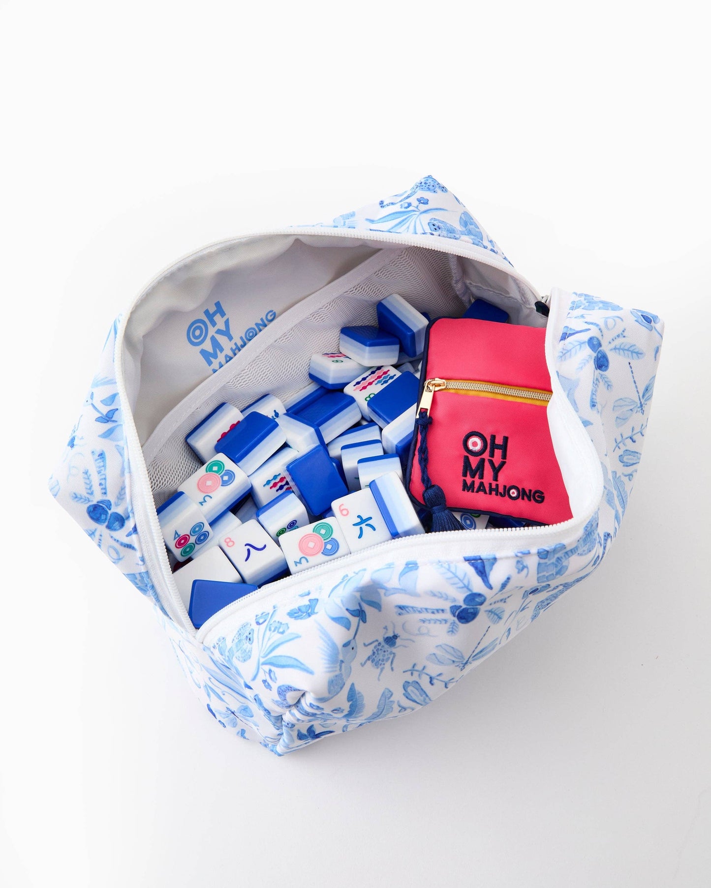 Blue & White Tile Storage Bag