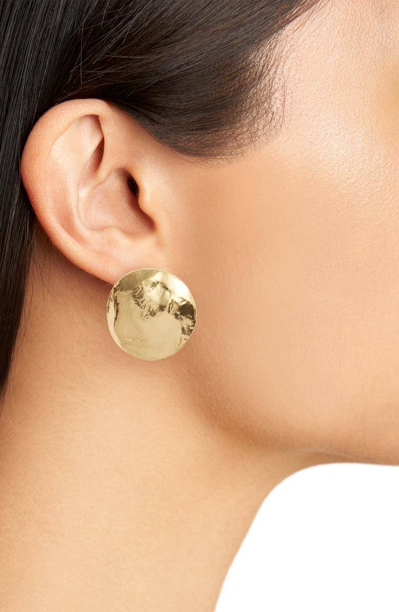 Shell Disc Clip Earrings