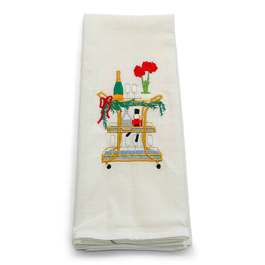Amaryllis Holiday Bar Cart Cotton Towel