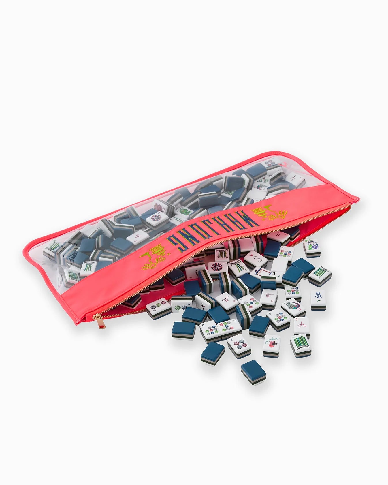 Hot Coral Pagoda Mahjong Bag
