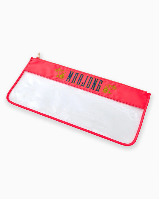 Hot Coral Pagoda Mahjong Bag