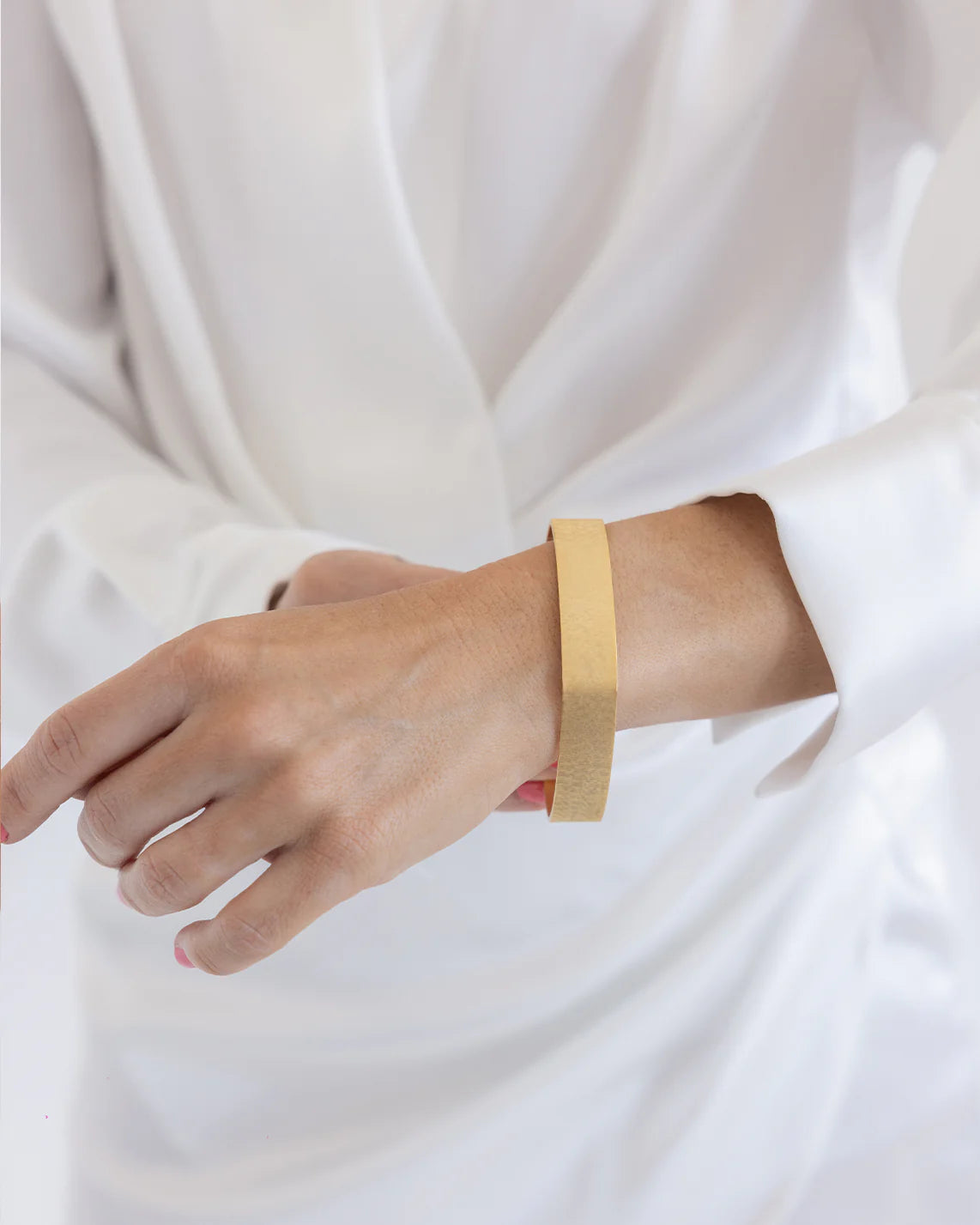 Kaufumann Gold 1/2" Textured Square Bangle Bracelet