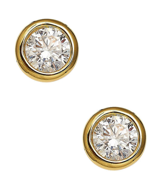 The Baby Bezel Stud Earrings | Gold
