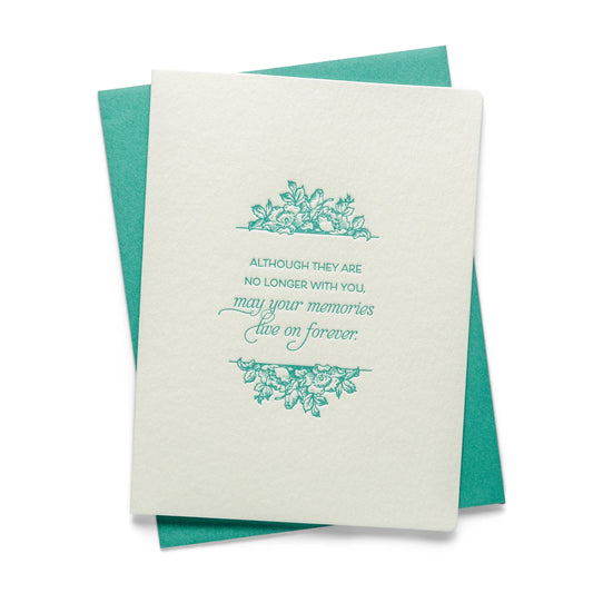 Letterpress Greeting Card | Memories | Sympathy