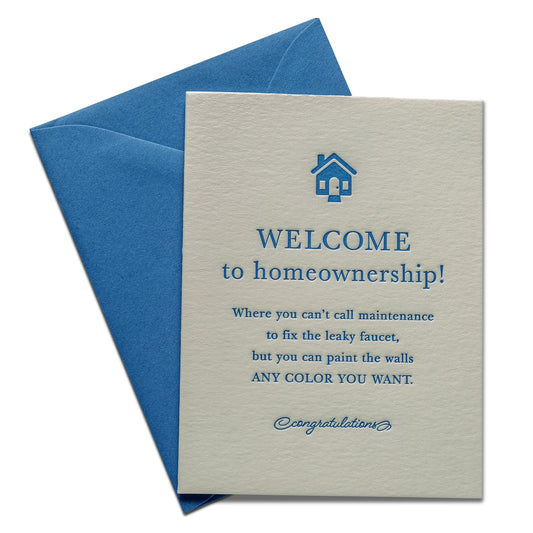 Letterpress Greeting Card | Homeownership