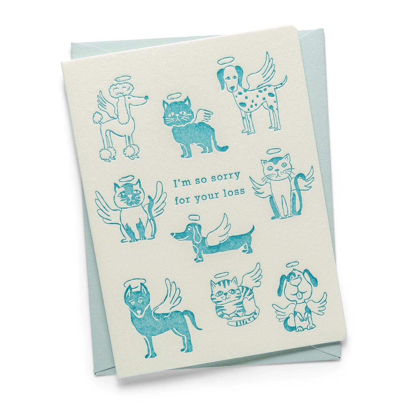 Letterpress Greeting Card | Pet Angel | Pet Sympathy