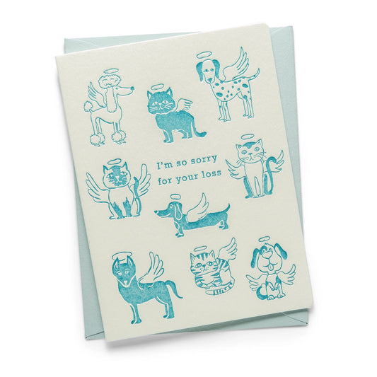 Letterpress Greeting Card | Pet Angel | Pet Sympathy