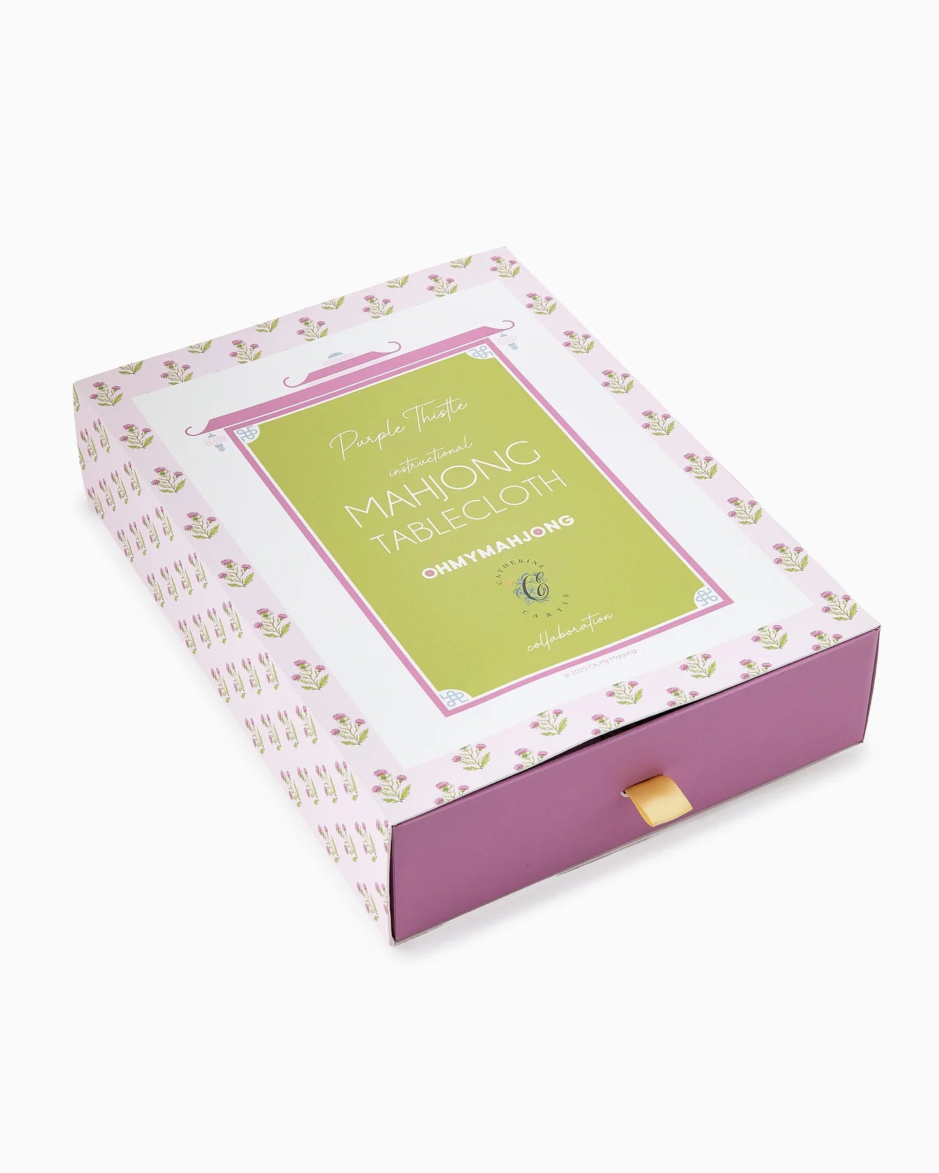 Purple Thistle Instructional Green Tablecloth