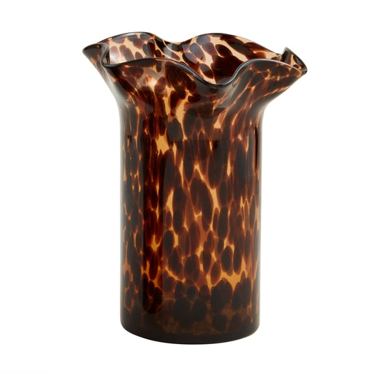Large Ruffle Tortoise Glass Vase